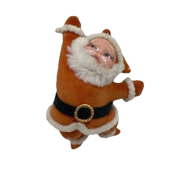 Vintage Christmas Flocked Santa Claus Figurine Holiday Decor Collectible READ - Picture 1 of 11